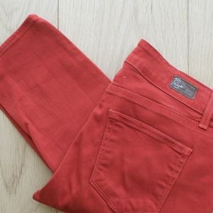 PAIGE Red-Orange Skinny Jeans